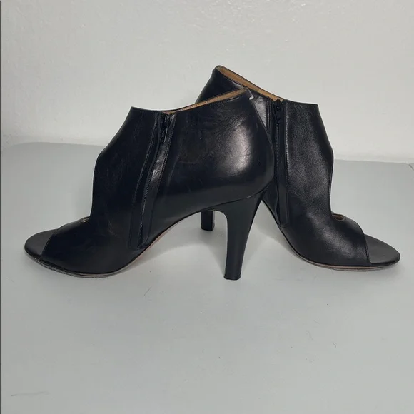 MM6 Maison Margiela Leather Black Heel Zip Sandals Size EUR 40 US 10 - Picture 2 of 8